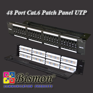 48 Port Cat.6 Patch Panel RJ45 with Dust Cover | Bismon rj 48 wiring 