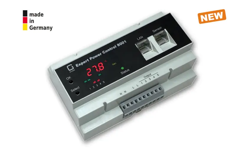 5-fold switched and outlet-metered PDU,DIN rail-mounted , 5 switchable outputs