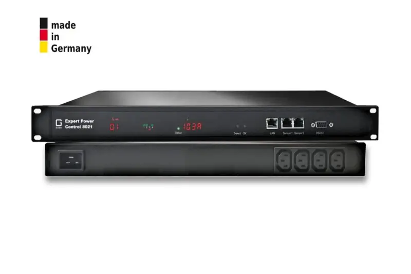 4-fold switched and metered PDU, 1 x 16 A, 4 x IEC C13 rear, 2 sensor connectors