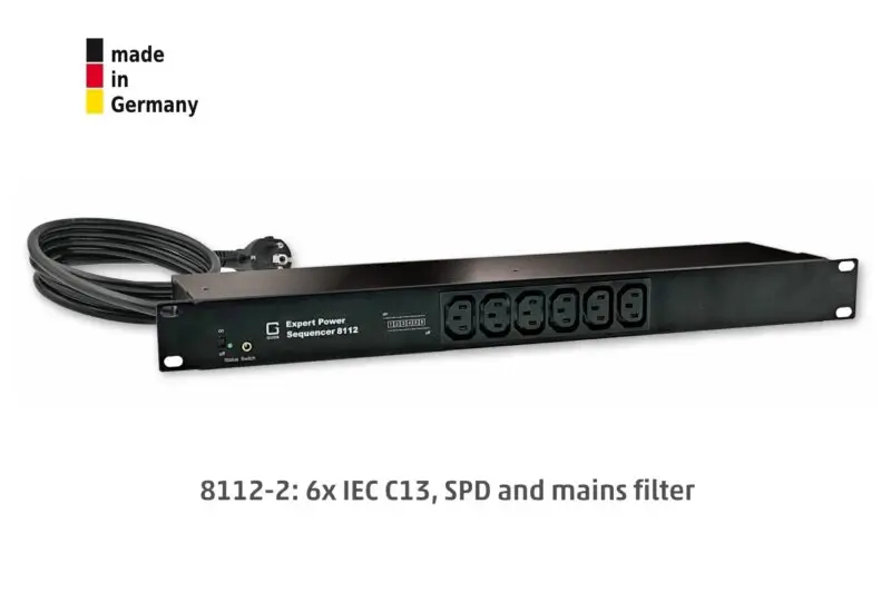 6-fold switched Power Sequencer IEC , 16 A, 6 x IEC C13