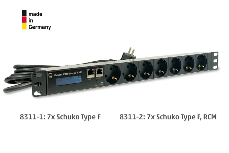7-fold metered PDU socket type F ,RCM 16A