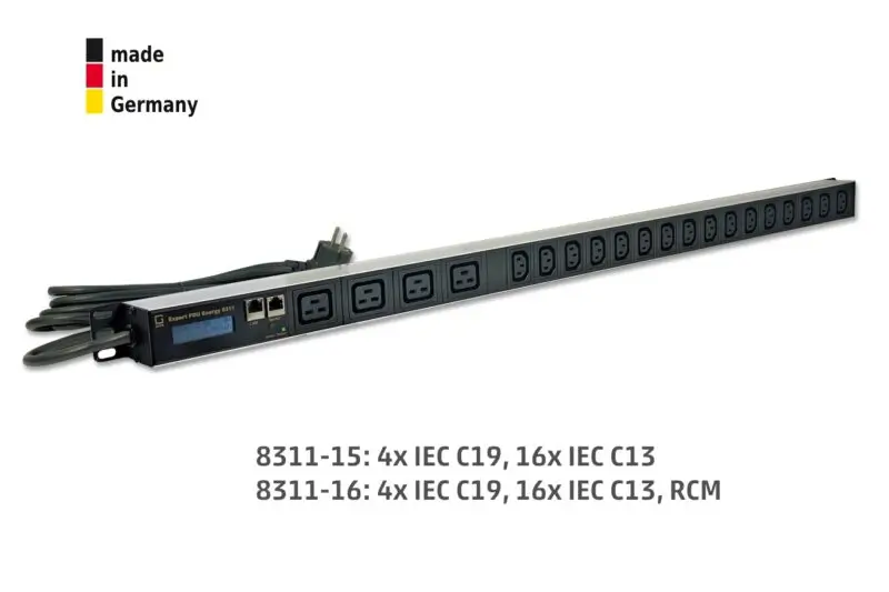 20-fold metered PDU 4x IEC C19, 16x IEC C13 16A