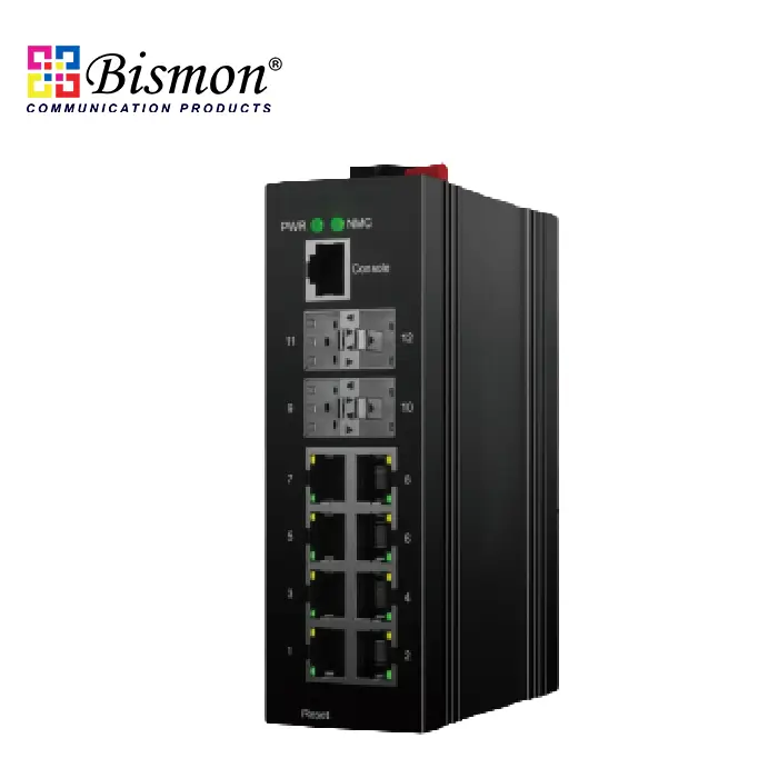 8 port 10/100/1000Base-T with 4xSFP slot Fiber Managed Industrial grade Switch