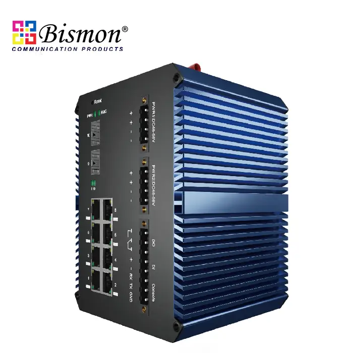 8 port 10/100/1000Base-T PoE++ 2xSFP slot uplink Managed Industrial grade Switch(IP50) (DC 48-58V)