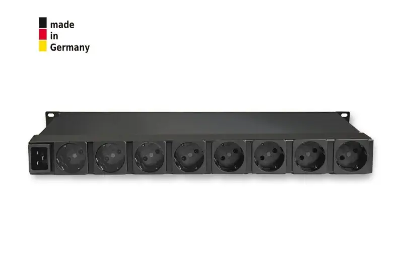 8-fold switched and metered PDU, x 16 A, 8 x safety socket Type F rear, 2 sensor connectors