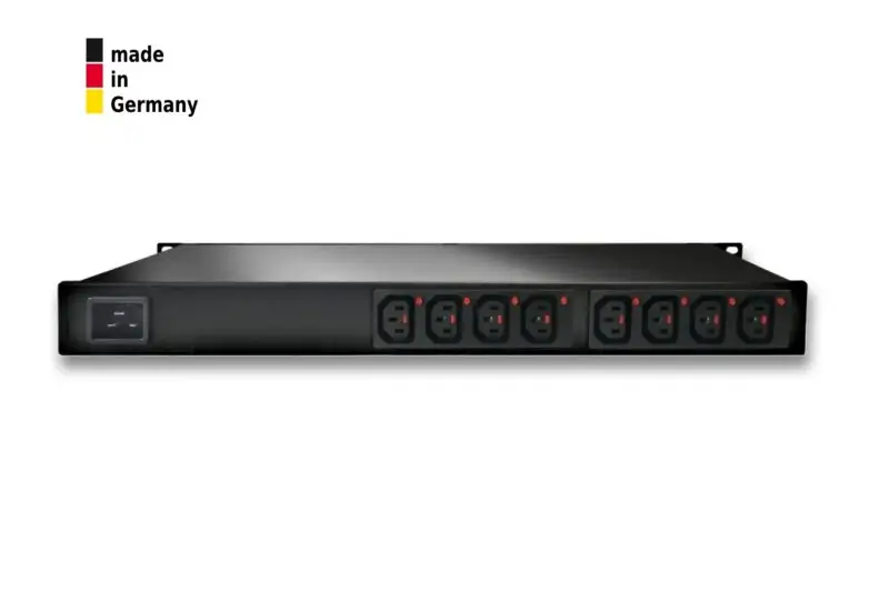 8-fold switched and outlet-metered PDU, 1 x 16 A, 8 x IEC C13 Lock