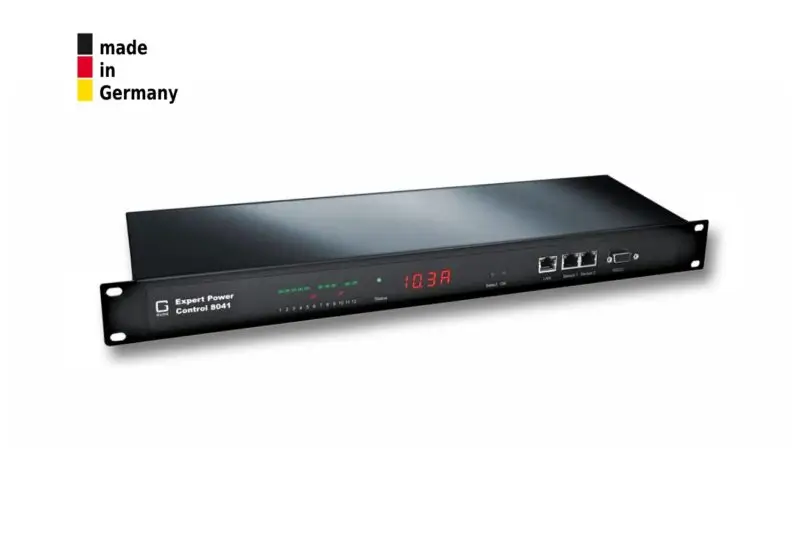 12-fold switched and metered PDU ,1 x 16 A, 12 x IEC C13 Lock rear, 2 sensor connectors