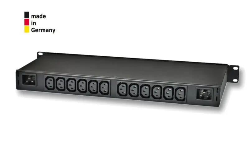 2x 6-fold switched and metered PDU , 2 x 16 A, 12 x IEC C13 rear, 2 sensor connectors