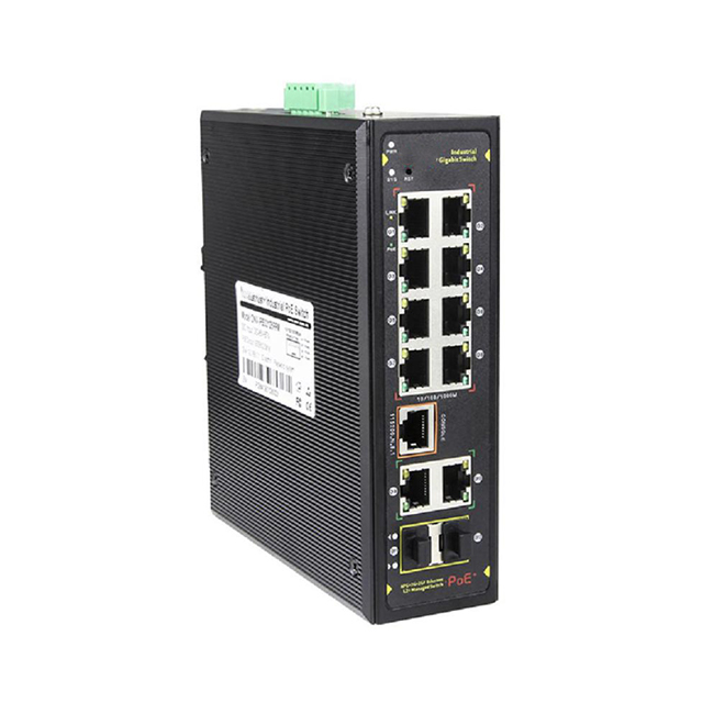 8 ports Gigabit PoE+2 SFP slot Uplink Industrial Switch Managed | Bismon