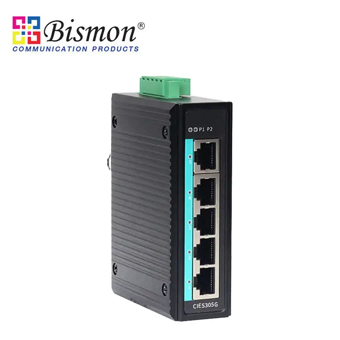 5-Port Gigabit DIN Rail Unmanaged Industrial Ethernet Switch