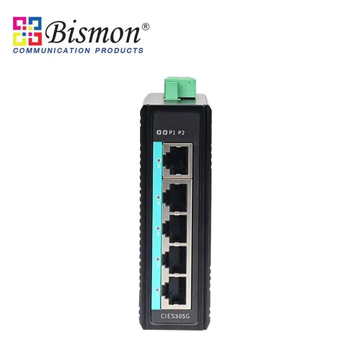 5-Port Gigabit DIN Rail Unmanaged Industrial Ethernet Switch