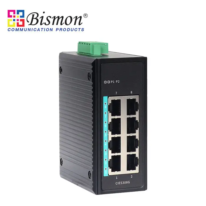 8-Port Gigabit DIN Rail Unmanaged Industrial Ethernet Switch